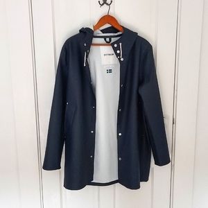 Stutterheim Stockholm Navy Raincoat Size Small
